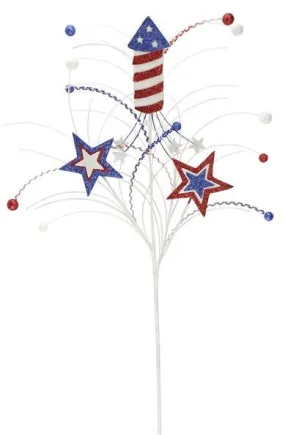 26" Patriotic Firecracker Spray with Stars