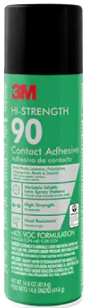3M Hi Strength 90-VOC40DSC Spray Adhesive, Fruity, Sweet, Colorless, 14.6 oz Aerosol Can :CAN: QUANTITY: 1