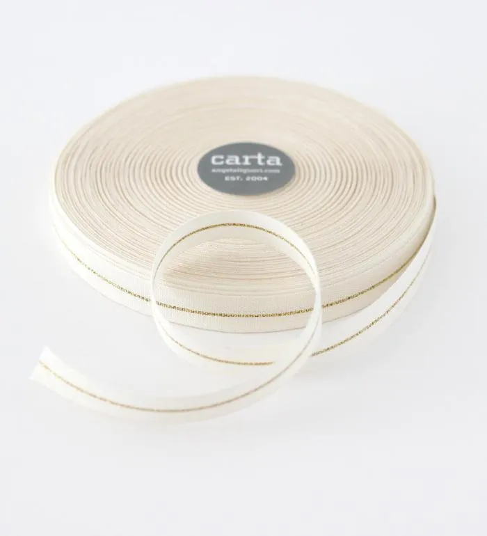 5/8" Metallic Line Cotton Ribbon - 1 Yard
