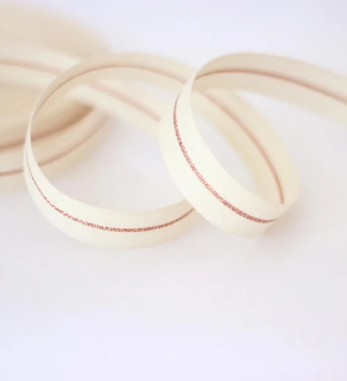 5/8" Metallic Line Cotton Ribbon - 1 Yard