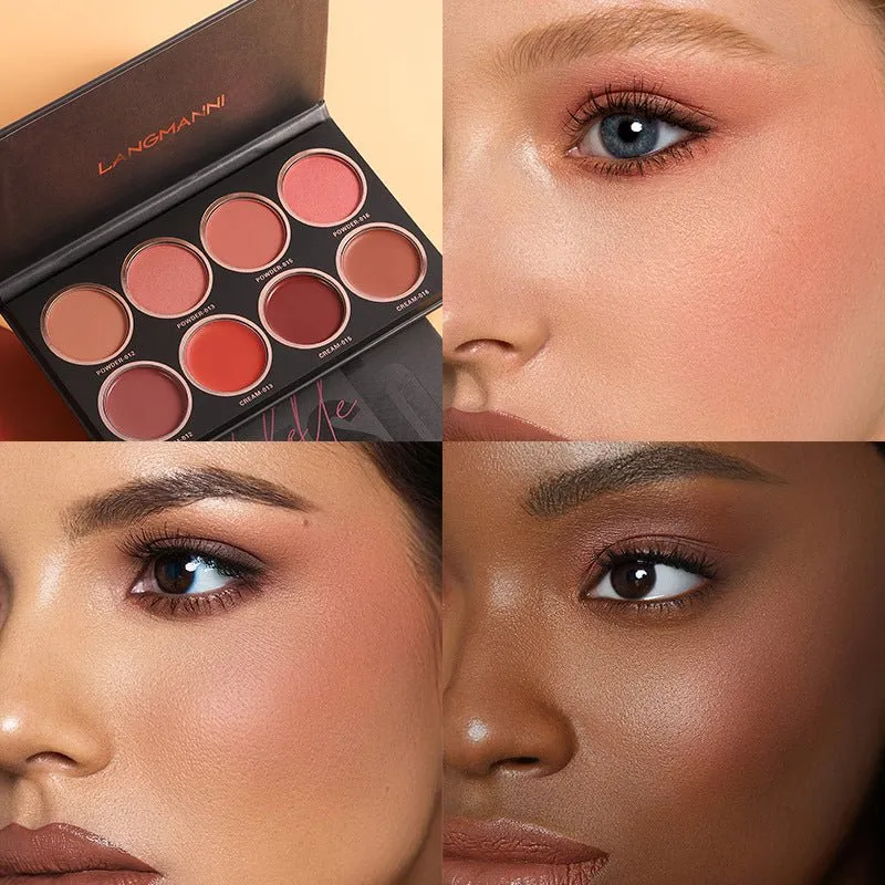 8 Colors Powder & Cream Blush Palette
