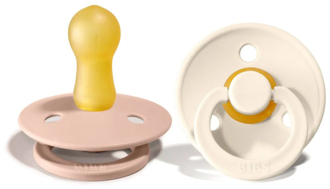 BIBS Original Colour Pacifier, 2 Pack - Ivory/Blush - Size 2 (6  m)