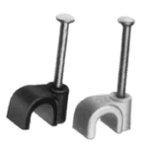 Cable Clip RG 59 W-LONG NAIL BLACK  (100 LOT)
