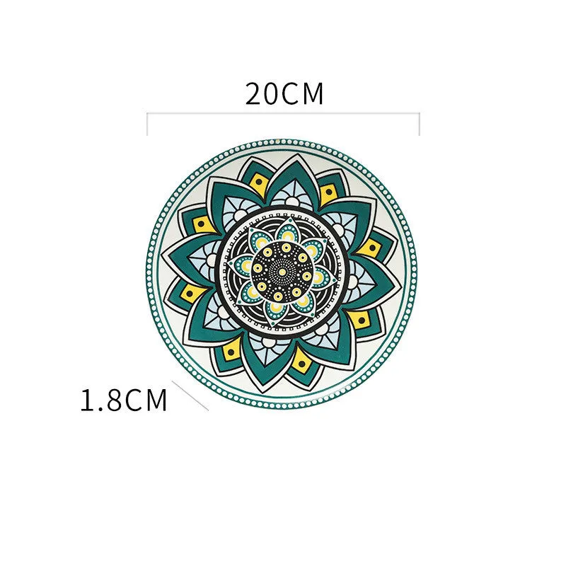 Ceramic plate Bohemian hand-painted plate