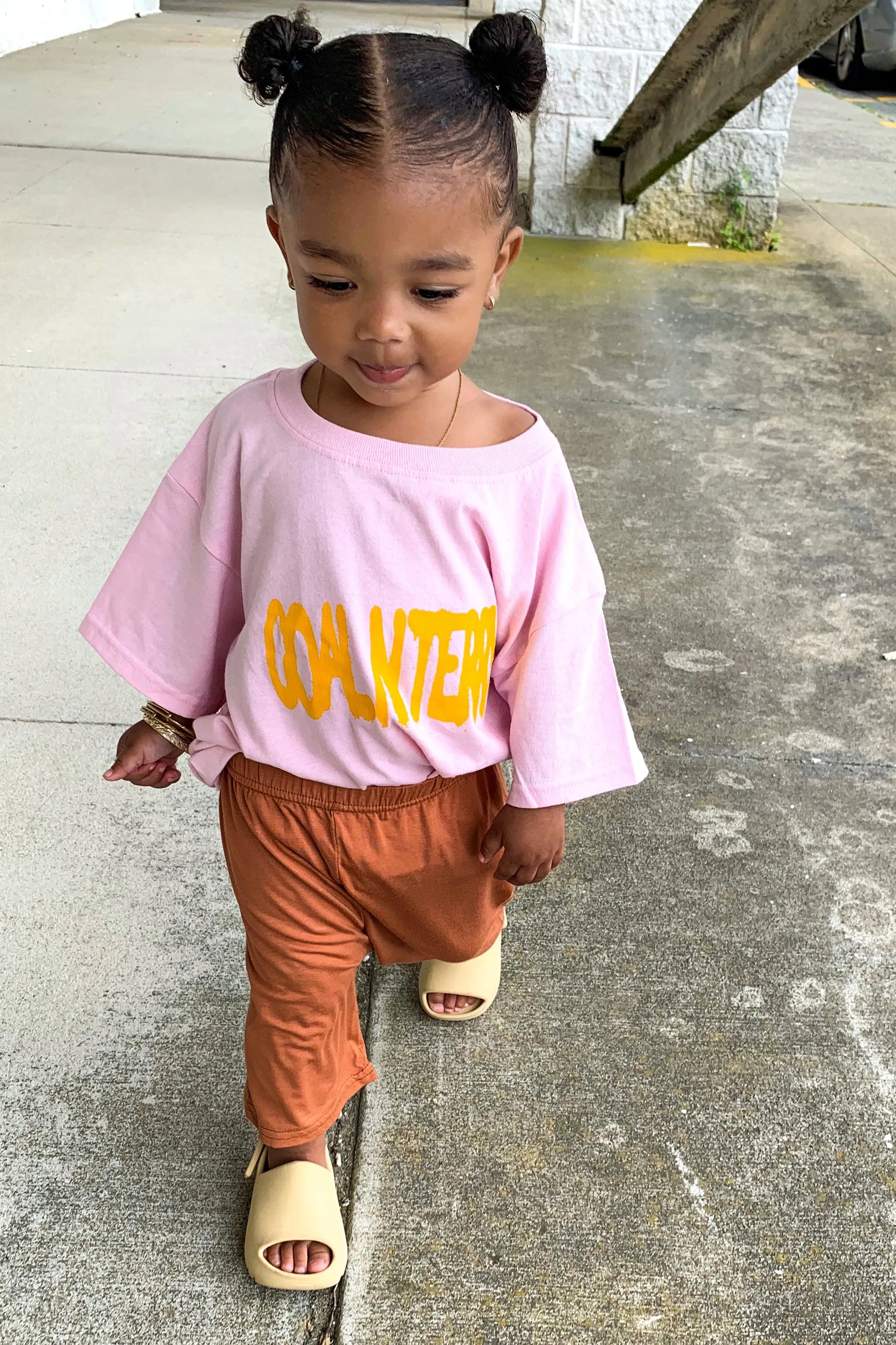 KIDS PINK N YELLOW SPRAY TEE