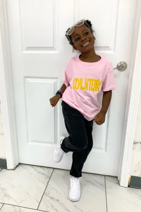 KIDS PINK N YELLOW SPRAY TEE