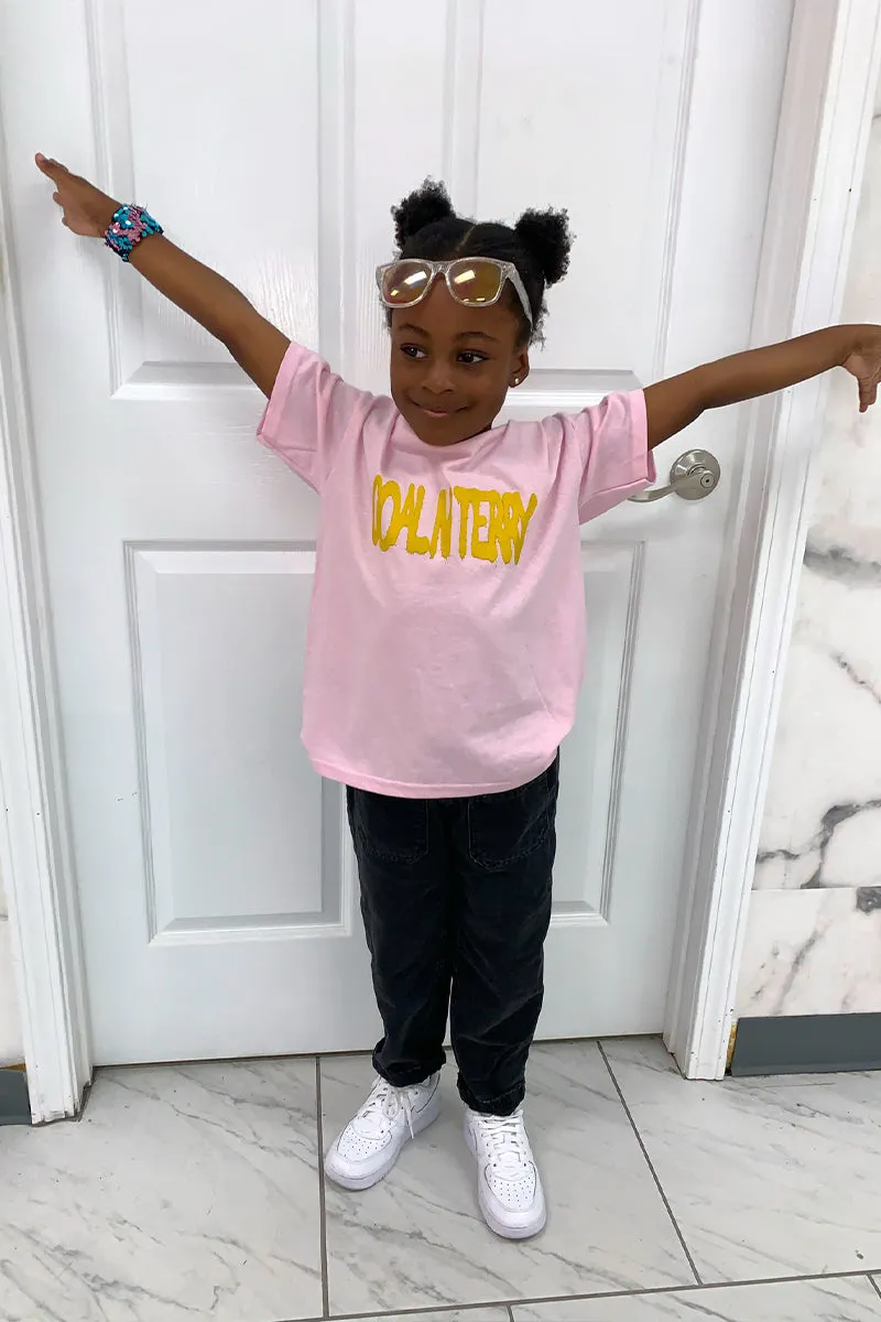 KIDS PINK N YELLOW SPRAY TEE