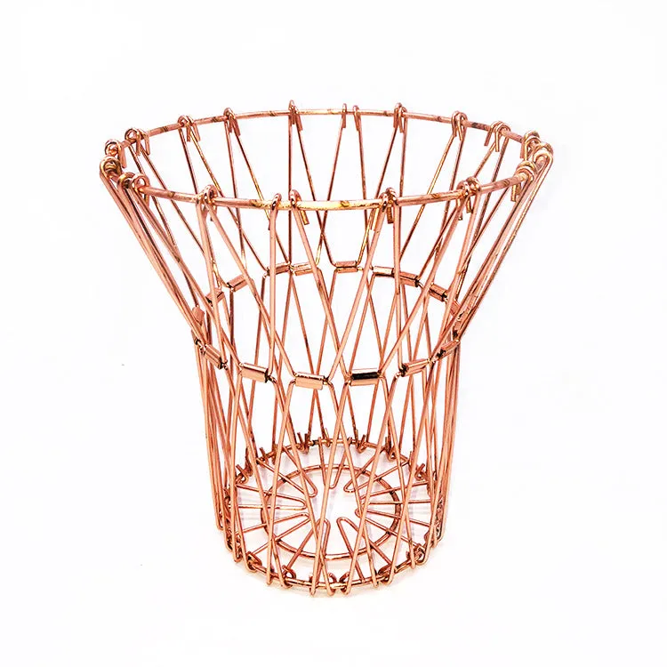 Metal Fruit Tray Storage Basket Foldable Variety Drainage Basket