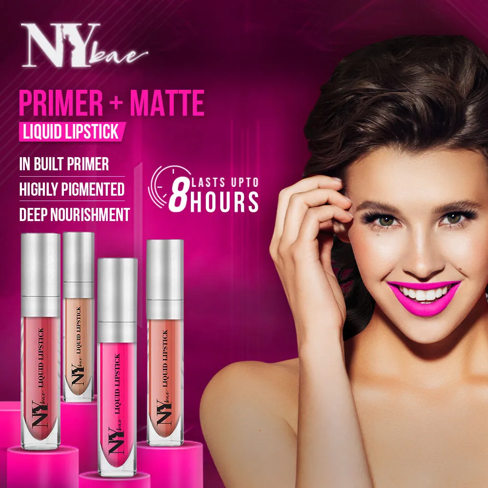 NY Bae Confessions of a Lip-a-holic Liquid Lipstick - All I Want For Love 4 (4.5 ml) | Red | Matte Finish | Built-in Primer | Enriched with Jojoba Oil | Highly Pigmented | Lasts Upto 12 Hours | Long lasting | Cruelty & Paraben Free