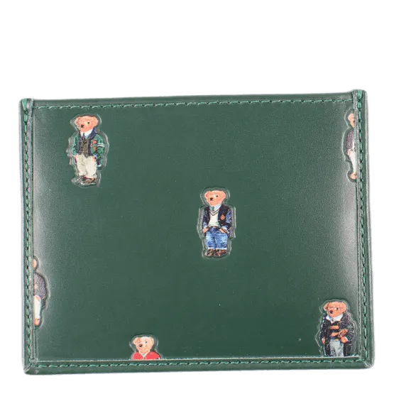 Polo Bear Leather Card Case Green